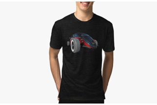 Classic cars printed on Unisex tee shirts